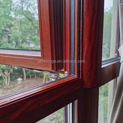 China Modern Aluminum Fiberglass Mesh Retractable Fly Screen Window from PLFE for sale