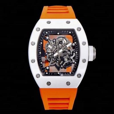 China Factory RM-055 Luxury Mechanical Movement Skeleton New Day/Date 2022 Diver's White Ceramic Watch for sale