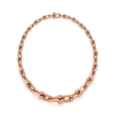 China Other Fashion Private Custom Couples Cuban Necklace 18k Rose Gold Men Cuban Brand Chain Gold Ladies Necklace for sale