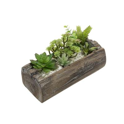 China Custom Brown Rectangular Container Container Solid Wood Decors Rustic Themed Planter Box for sale