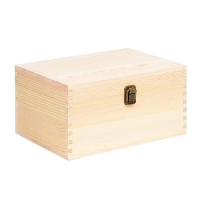 China Wholesale custom unfinished diy wood jewelry storage gift birthday craft stocked wooden box with lid for sale