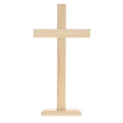 China Custom Natural Modern Simple European Cross Decoration Wooden Cross Wooden Religious for sale