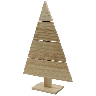 China Traditional Custom New Design Creative Unfinished Natural Wooden Craft Stand Pallet Tree Christmas Decoration Supplies for sale