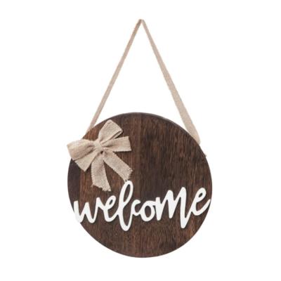 China Traditional Custom Farmhouse Round Christmas Opens Seasonal Holiday Decor Porch Decorations 12 Inch Welcome Sign Door Sign for sale