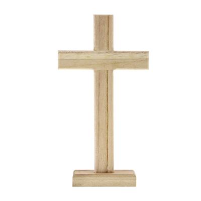 China European simple modern natural custom made traditional wooden cross decoration wooden cross for sale