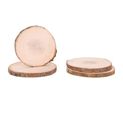 China Wholesale 20 Pcs Traditional Table Decor Tree Coaster Craft Unfinished Natural Round Wood Slices for sale