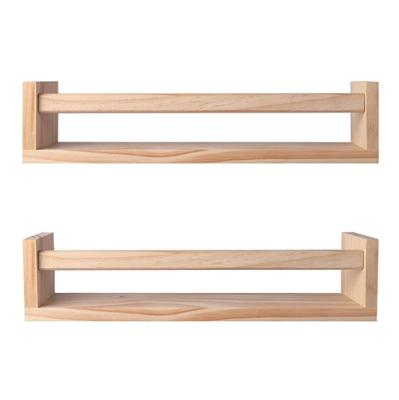 China Wall Storage Minimalist Wall Shelf Hanging Floating Wood Shelf Set for sale