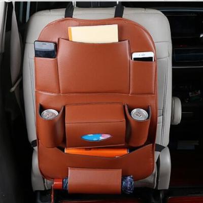 China Eco-friendly PU Leather Car Back Seat Organizer for sale