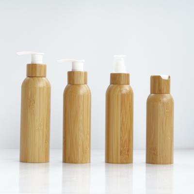 China New Arrival Eco - Friendly Cosmetic Packaging Glass Bamboo Bottle For Toner And Lotion for sale