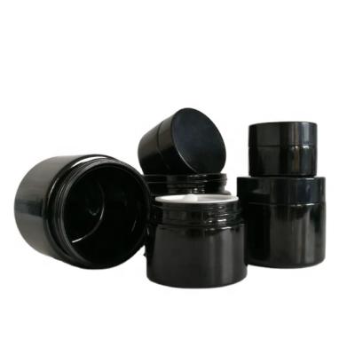 China Eco-Friendly Refillable Anti UV Cosmetic Dark Violet Glass Jar For Cosmetic Cream Packaging for sale