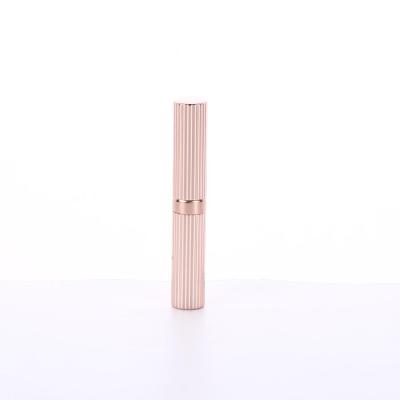 China Professional Cosmetics Stripe Gold Lipstick Anodizing Aluminum Tube For Lip Balm for sale