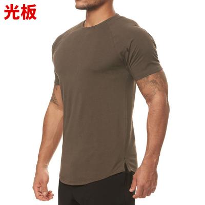 China Other European men's summer T-shirt short-sleeved men's and American fashion brand loose large size slit basing shirt solid color for sale