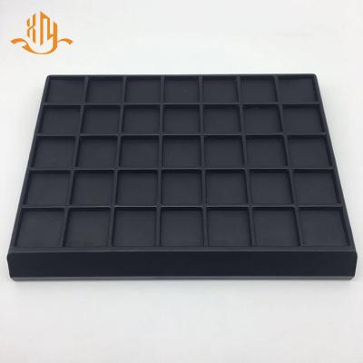 China Wholesale Custom Special Black Leather Jewelry Display XIANGYU Factory PU Grid Jewelry Display Empty Tray for sale