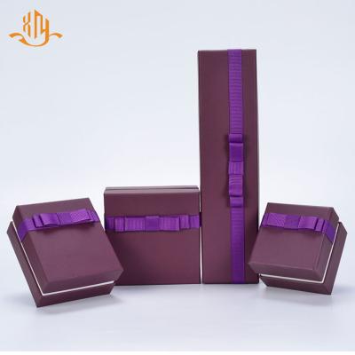 China XIANGYU Luxury Custom Purple Cardboard Paper Jewelry Ring Necklace Packaging Gift Box for sale