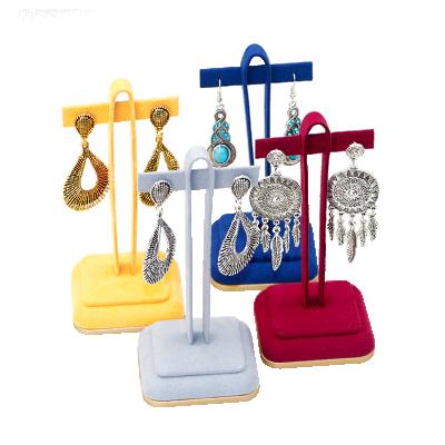 China Earring Show 2021 Wholesale Blue Red Yellow GRAY Microfiber Jewelry Earring Display Stand Shenzhen XianYu Fashion Custom for sale