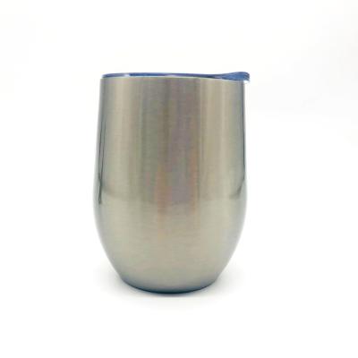 China Business Wall Stainless Steel Beer Mug Double Egg Shaped Vacuum Cup Tumbler With ABS Lid for sale