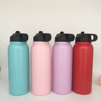 China PORTABLE Insulated Stainless Steel Water Bottle Wide Mouth Tea Cup With Straw for sale