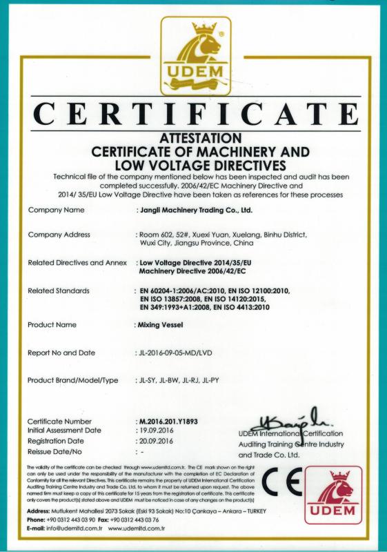 CE - Wuxi Jangli Machinery Co., Ltd.