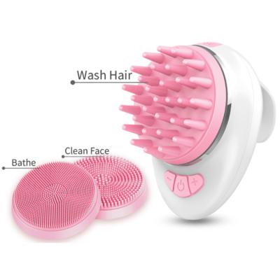 China Head Silicone Waterproof Scalp Knead Body Shower Massager Portable Electric Multifunctional Vibrating Massage Shampoo Smart Brush for sale