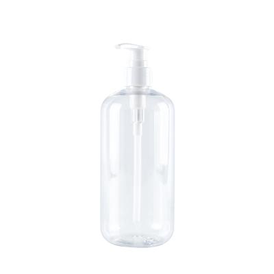 Chine 250ml 500ml 1000ml clear PET plastic shampoo containers packaging clear shampoo bottles with white black pump dispenser à vendre