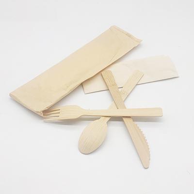 China Cheap Eco-friendly Disposable Bamboo Knife Spoon Price Wooden Fork Cutlery Set For Restaurant Take Out Food Using for sale