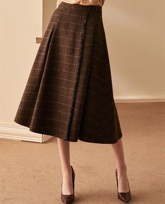 China Women's Plaid Plus Size Winter Wear Elegant Woolen Skirts 2020 New And Tall Length for sale