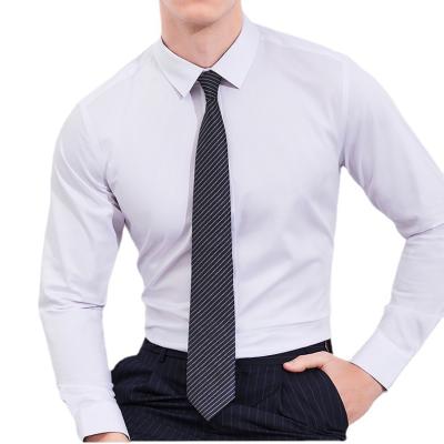 China White Men's Suit Slim Fit Solid Color Business Dress Anti-Shrink Shirt Men's Long Sleeve Slim Professional Shirt for sale