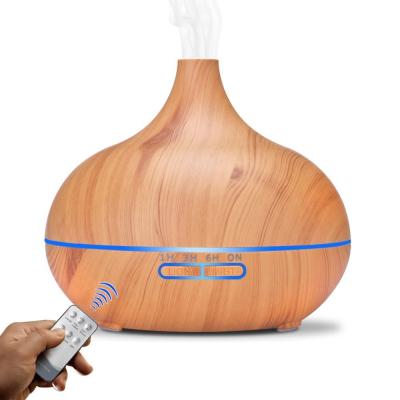 China 500ml Household Air Remote Control Ultrasonic Aroma Humidifier with LED Color Lights Electric Aromatherapy Essential Oil Diffuser for Home for sale