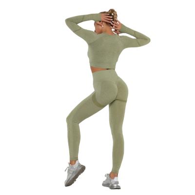 China Breathable Yoga Clothing Set Sports Suits Women Activewear Sports Outfits Fitness Set Athletic Wear Gym Workout Seamless Clothes For Women for sale