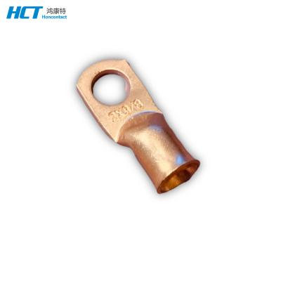 China Pure Copper Tubular Crimp Wire Ring End Lugs OEM Battery Cable A.W.G. ends connectors hooks terminal 2*3/6 for sale