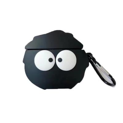 China 3D Cartoon Cute Charcoal Black Ball Earbuds Case Wireless Earphone Cover Shell For Airpods 2 3 pro for sale