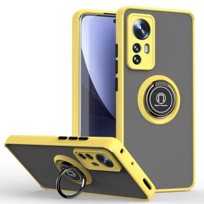 China Full Cover 360 Magnet Shockproof Adsorption Translucent Shockproof Magnetic Ring Holder 2 in 1 TPU PC Phone Case For Redmi Mobile Phone for sale