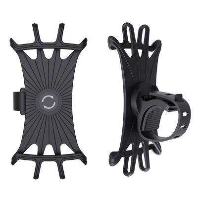 China Universal Adjustable Shockproof Elastic Mount Phone Car Silicone Bicycle Bicycle Mobile Phone Holder for sale