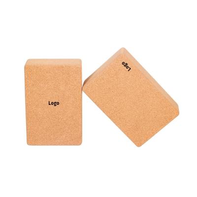 China Adjust Posture Logo Design High Density Non Slip 750g Cork Yoga Blocks For Bodybuilding Body Pilates for sale