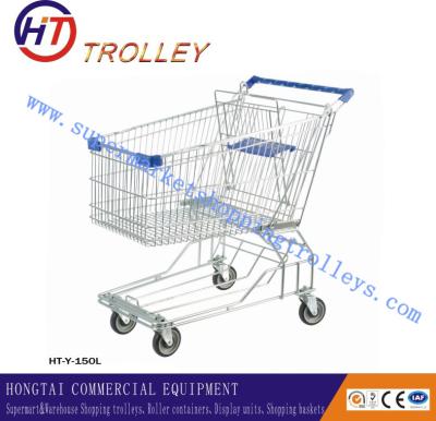 China Eco - friendly metal Supermarket Shopping Trolley With Four Wheels for sale