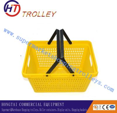 China 25 Liter Flexible Plastic Shopping Basket With Two Handle For Grocery store for sale