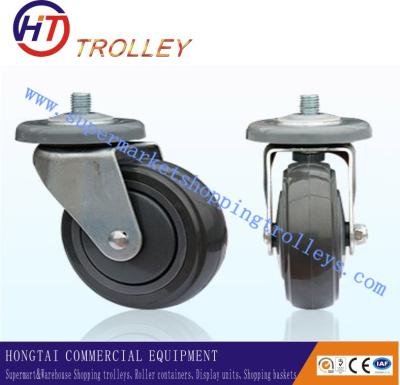 China 100 mm 4 Inch Shopping Trolley Spare Parts Ground Universal PU Castor for sale