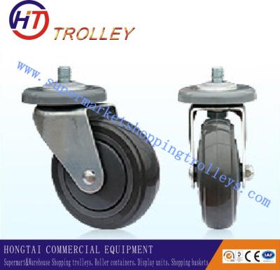 China 125 mm Warehousing Shopping Trolley Spare Parts  5 inch Ground PU Castor for sale