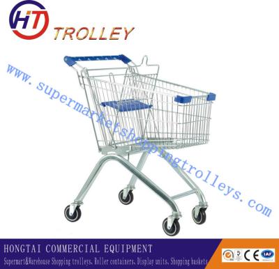 China Walmart Steel Wire Grocery Store Shopping Cart With Custom Logo European Style for sale