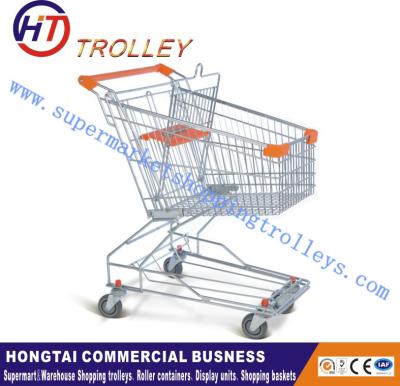 China Unfolded Grocery Store Steel Shopping Carts Trolley With Four Wheels for sale