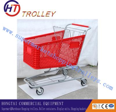 China Large Capacity Warehouse / Supermarket Plastic Shopping Carts Volume 180L for sale