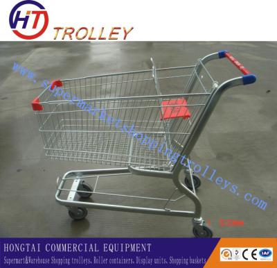 China Custom Large Metal Shopping Trolley With Baby Seat Powder Coated Litre for sale