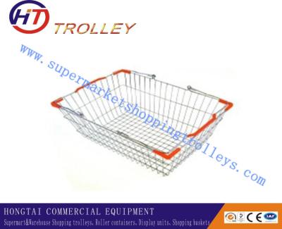 China Large Volume Wire Mesh Plastic / Steel Metal Shopping Basket For Warehouse for sale