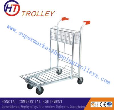 China Folded Grocery Store Shopping Carts , 4 Wheel Supermarket Trolleys for sale