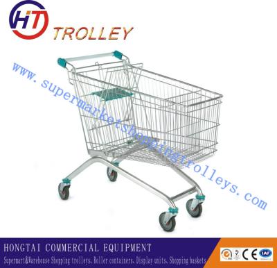 China European Grocery Store Steel Wire Shopping Carts With Wheels for sale