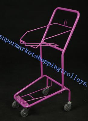 China Zinc Plated Supermarket Double Layer Shopping Trolley with Two Plastic Baskets for sale