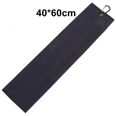 China Water Absorption Quick-drying Golf Towel For Outdoor Sports Golf Towel Fitness Belt Hook Custom Embroidered Sweat-absorbent Sports Towel for sale