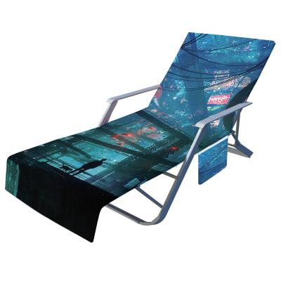 China Sandless Digital Printing Microfiber Chair Beach Towel Cotton Beach Towel Tie Dyed Microfiber Beach Towel Recliner Cover for sale