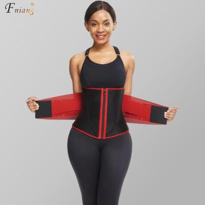 China Latest Design Breathable Plus Size Zipper Waist Trainer Heating Belt For Slimming Women Breathable Bodysuit Shaper for sale