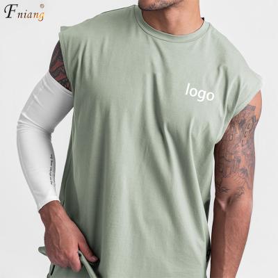 China Breathable Multiple Colors Custom Logo Mens T-shirts Moisture Wicking Elastic Vest Casual Training Fitness Sleeveless For Gym Workout for sale